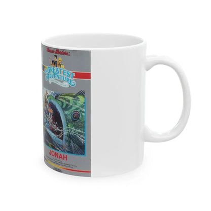 THE GREATEST ADVENTURE OF THE BIBLE JONAH VERSION 2 (VHS COVER) - White Coffee Mug - Go Mug Yourself