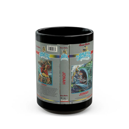 THE GREATEST ADVENTURE OF THE BIBLE JONAH (VHS COVER) - Black Coffee Mug-15oz-Go Mug Yourself