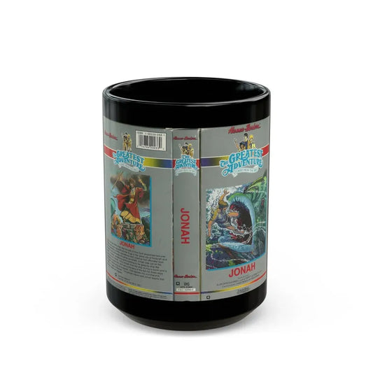 THE GREATEST ADVENTURE OF THE BIBLE JONAH (VHS COVER) - Black Coffee Mug 15oz - Go Mug Yourself