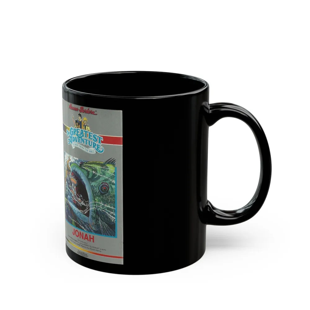 THE GREATEST ADVENTURE OF THE BIBLE JONAH (VHS COVER) - Black Coffee Mug-Go Mug Yourself