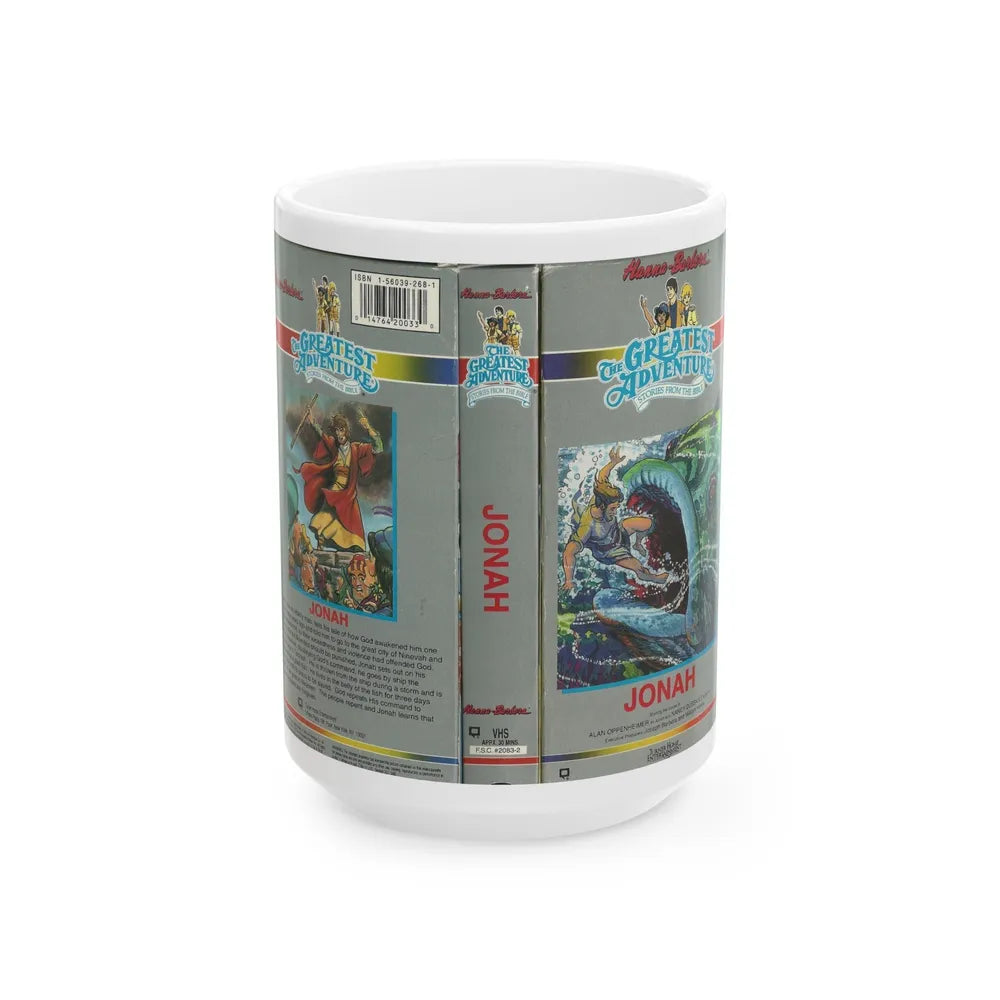 THE GREATEST ADVENTURE OF THE BIBLE JONAH (VHS COVER) - White Coffee Mug-15oz-Go Mug Yourself