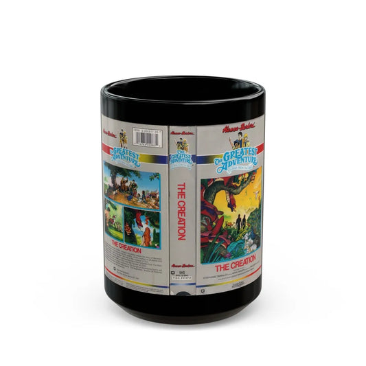 THE GREATEST ADVENTURE OF THE BIBLE THE CREATION (VHS COVER) - Black Coffee Mug-15oz-Go Mug Yourself