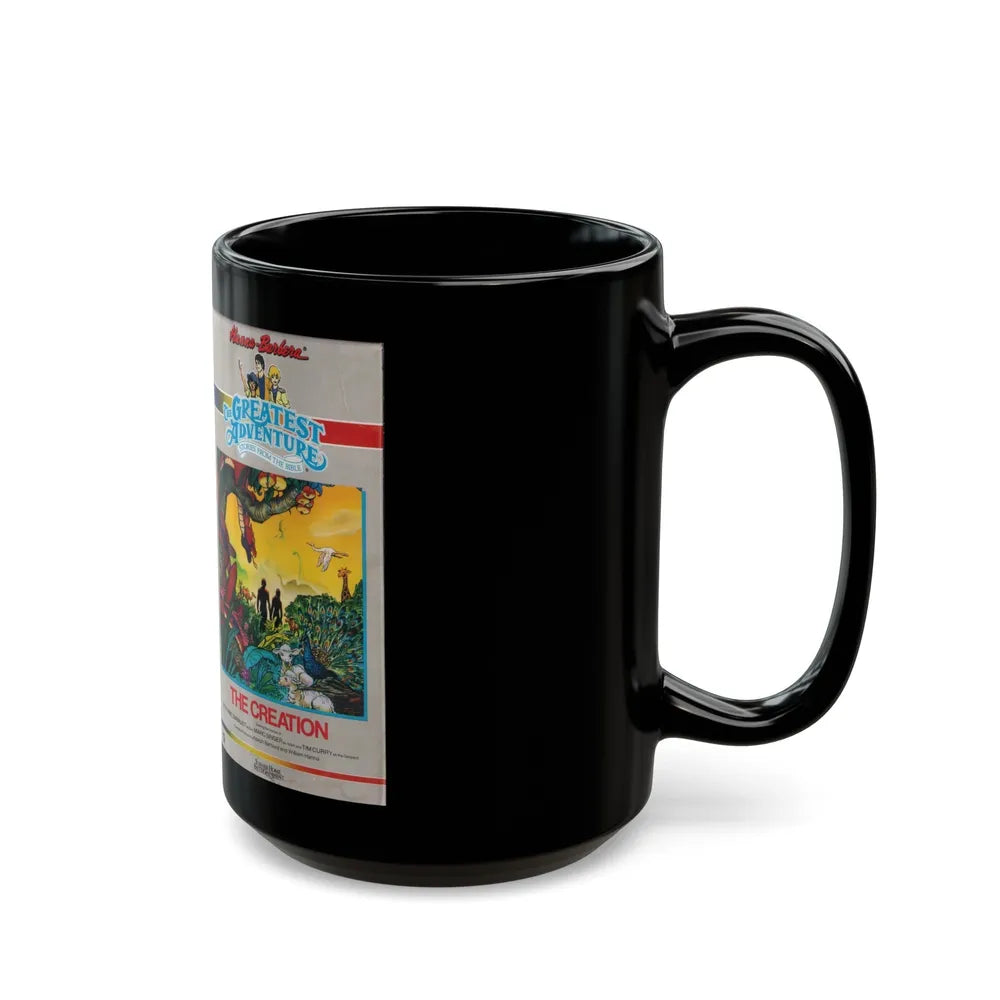 THE GREATEST ADVENTURE OF THE BIBLE THE CREATION (VHS COVER) - Black Coffee Mug-Go Mug Yourself