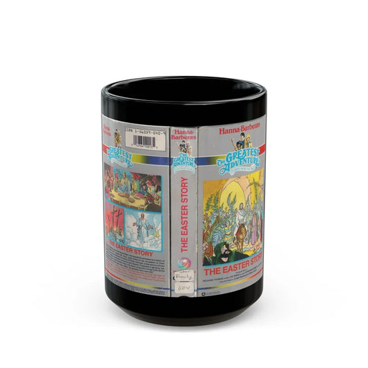 THE GREATEST ADVENTURE OF THE BIBLE THE EASTER STORY (VHS COVER) - Black Coffee Mug-15oz-Go Mug Yourself