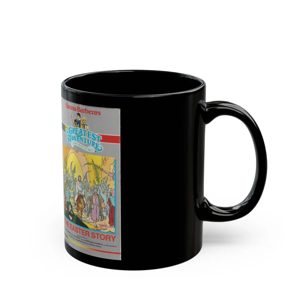 THE GREATEST ADVENTURE OF THE BIBLE THE EASTER STORY (VHS COVER) - Black Coffee Mug-Go Mug Yourself