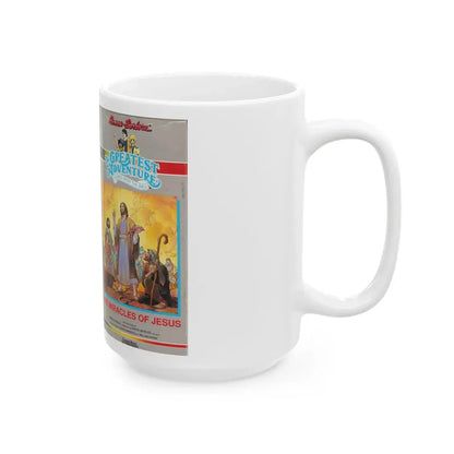 THE GREATEST ADVENTURE OF THE BIBLE THE MIRACLES OF JESUS (VHS COVER) - White Coffee Mug - Go Mug Yourself