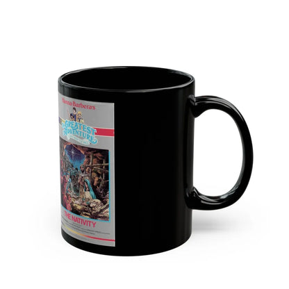 THE GREATEST ADVENTURE OF THE BIBLE THE NATIVITY (VHS COVER) - Black Coffee Mug-Go Mug Yourself