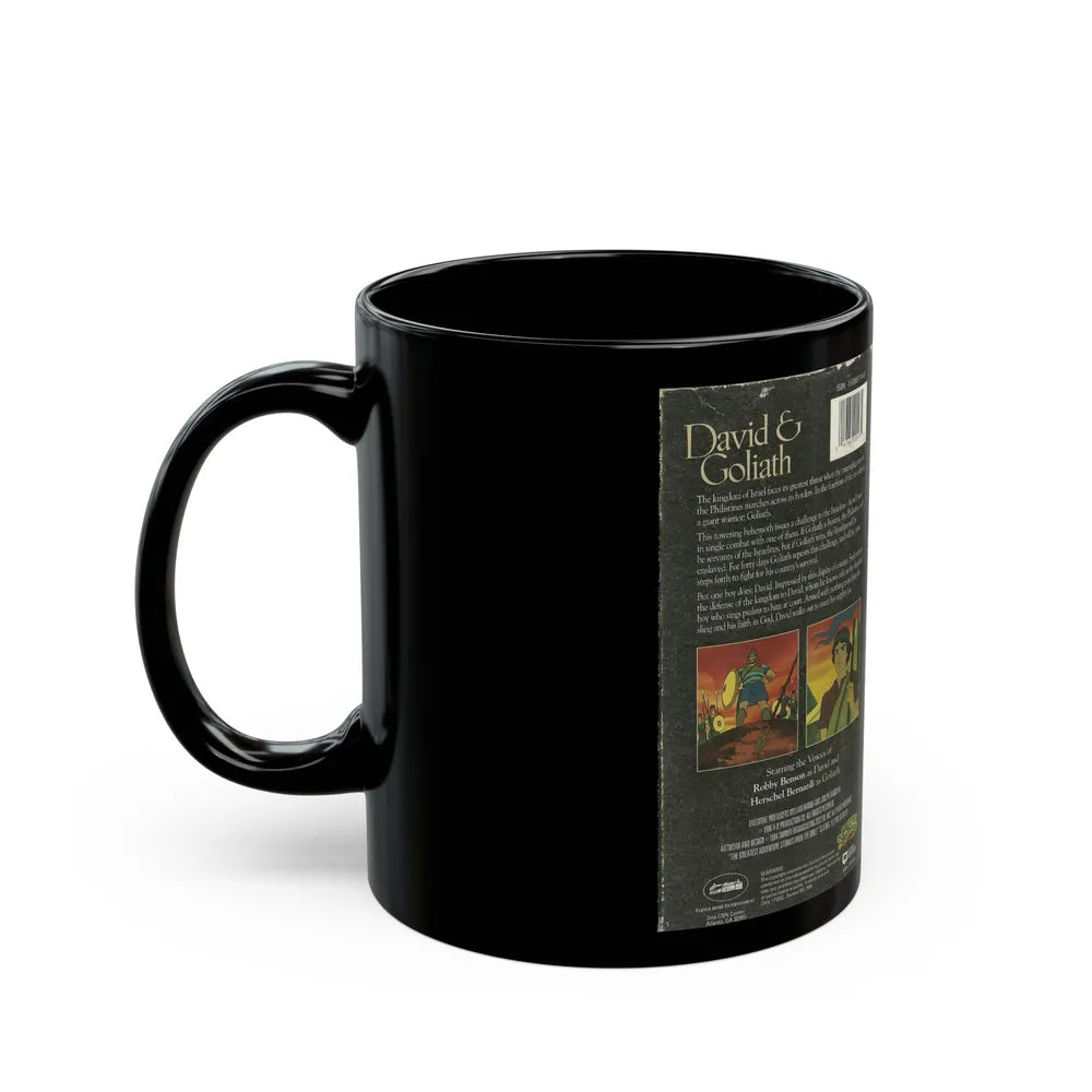 THE GREATEST ADVENTURE STORIES OF THE BIBLE DAVID AND GOLIATH (VHS COVER) - Black Coffee Mug-Go Mug Yourself