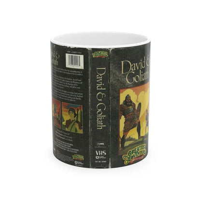 THE GREATEST ADVENTURE STORIES OF THE BIBLE DAVID AND GOLIATH (VHS COVER) - White Coffee Mug 11oz - Go Mug Yourself