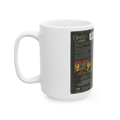 THE GREATEST ADVENTURE STORIES OF THE BIBLE DAVID AND GOLIATH (VHS COVER) - White Coffee Mug - Go Mug Yourself