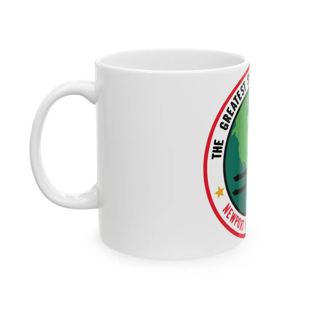 The Greatest Shipyard in the World Newport News VA (U.S. Navy) White Coffee Mug-Go Mug Yourself