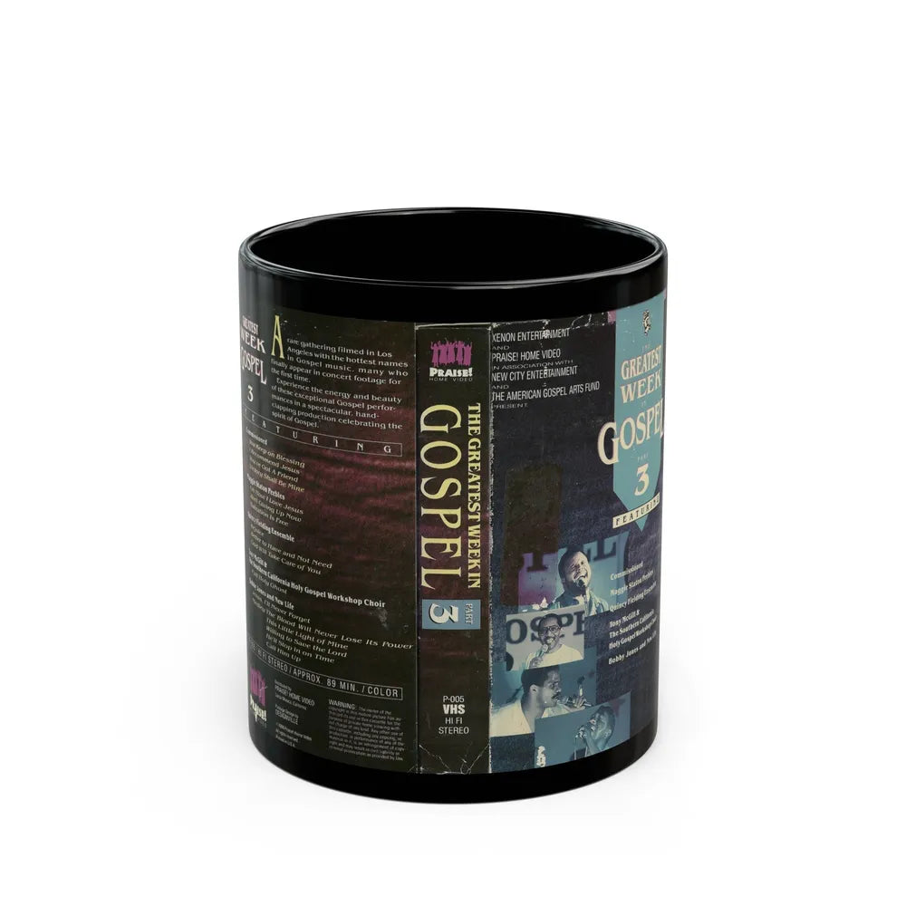 THE GREATEST WEEK IN GOSPEL PART 3 (VHS COVER) - Black Coffee Mug-11oz-Go Mug Yourself