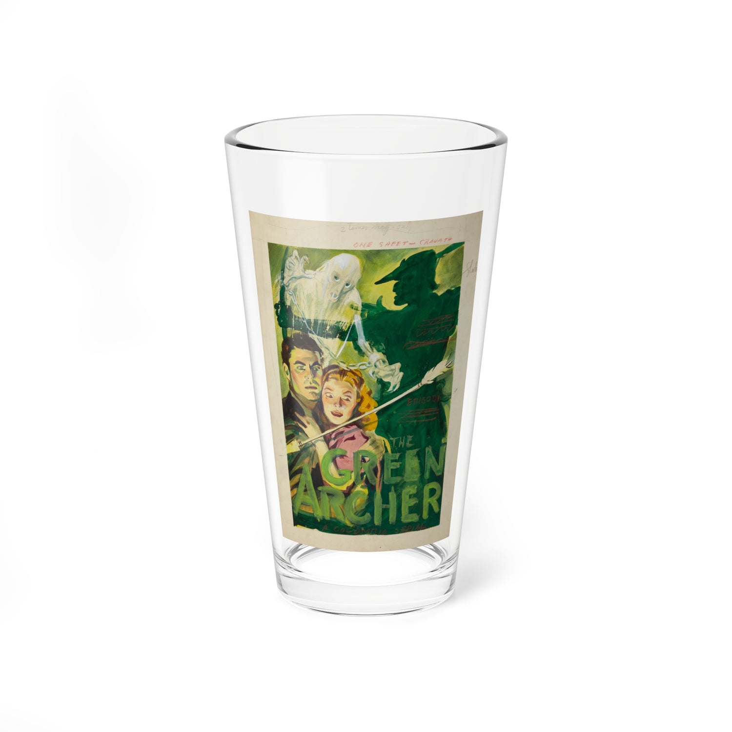 The Green Archer One Sheet Movie Poster Preliminary Illustration Original Art (Columbia, 1940) (Magazine Illustration) Pint Glass 16oz-16oz-Go Mug Yourself