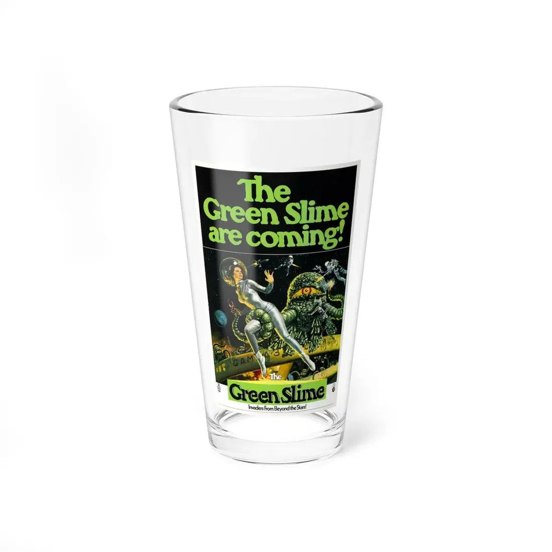 THE GREEN SLIME 1968 Movie Poster - Pint Glass 16oz 16oz - Go Mug Yourself
