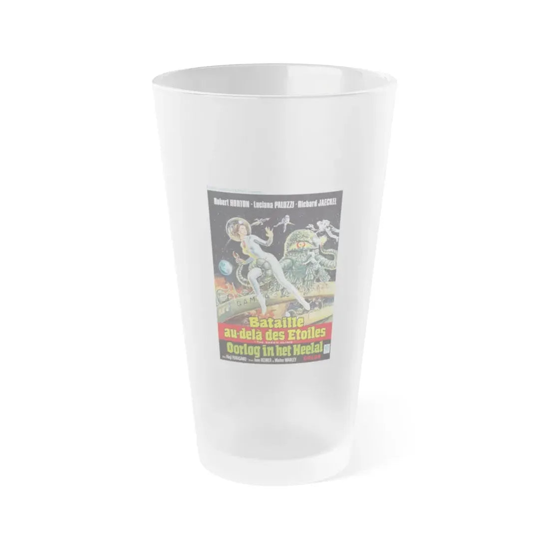 THE GREEN SLIME (BELGIAN) 1968 Movie Poster - Frosted Pint Glass 16oz Default Title - Go Mug Yourself