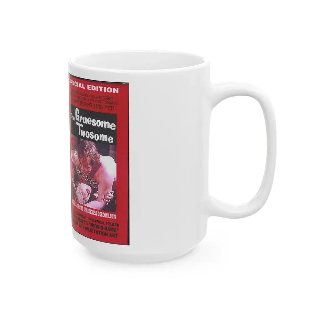 THE GRUESOME TWOSOME SOMETHING WEIRD VIDEO SWV (VHS COVER) - White Coffee Mug - Go Mug Yourself