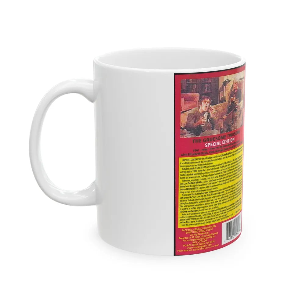 THE GRUESOME TWOSOME SOMETHING WEIRD VIDEO SWV (VHS COVER) - White Coffee Mug-Go Mug Yourself