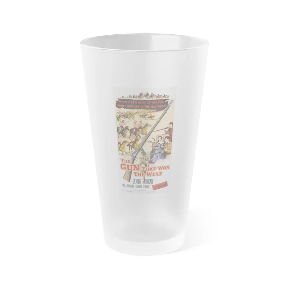 THE GUN THAT WON THE WEST 1955 Movie Poster - Frosted Pint Glass 16oz-16oz-Frosted-Go Mug Yourself