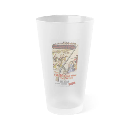 THE GUN THAT WON THE WEST 1955 Movie Poster - Frosted Pint Glass 16oz-16oz-Frosted-Go Mug Yourself