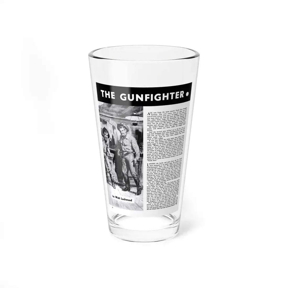 The Gunfighter, Peril magazine, June 1957 (Magazine Illustration) Pint Glass 16oz 16oz - Go Mug Yourself