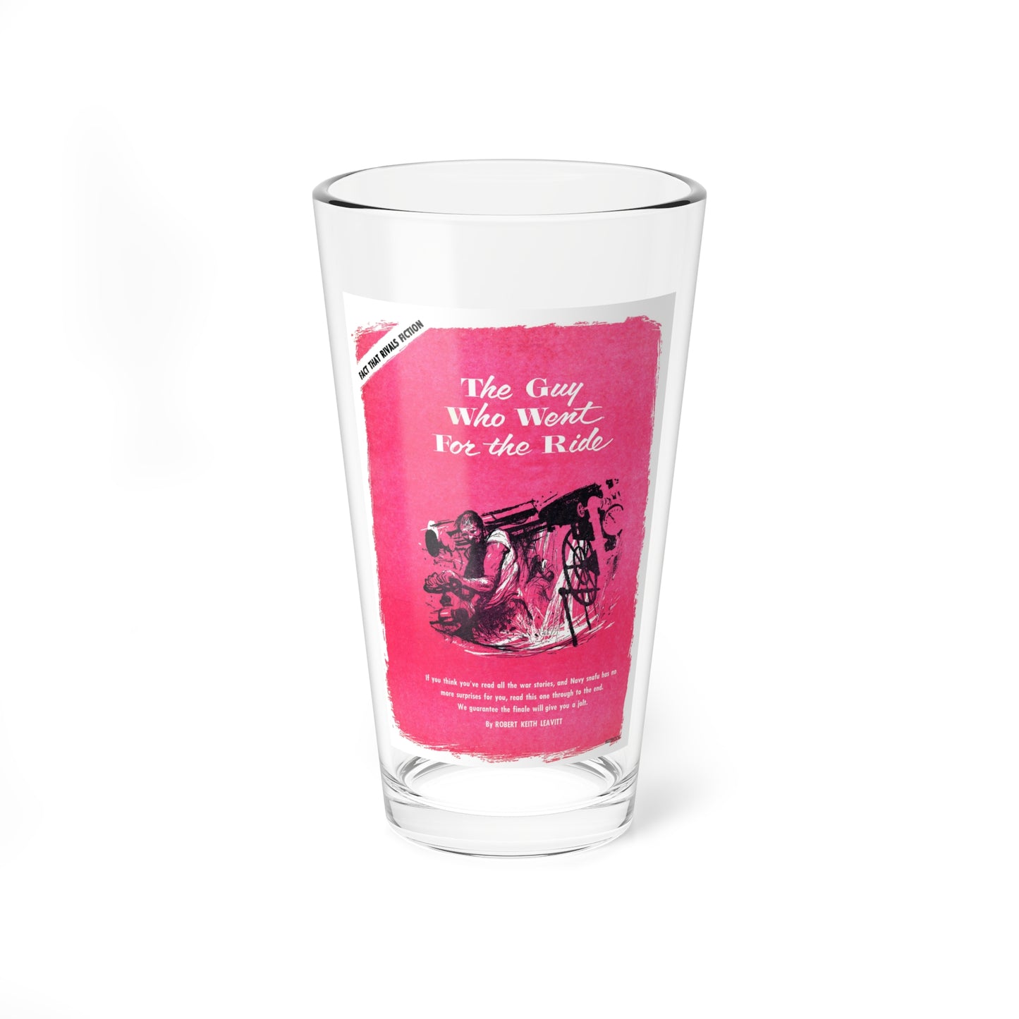 The Guy Who Went For the Ride, Bluebook, February 1954 (Magazine Illustration) Pint Glass 16oz-16oz-Go Mug Yourself