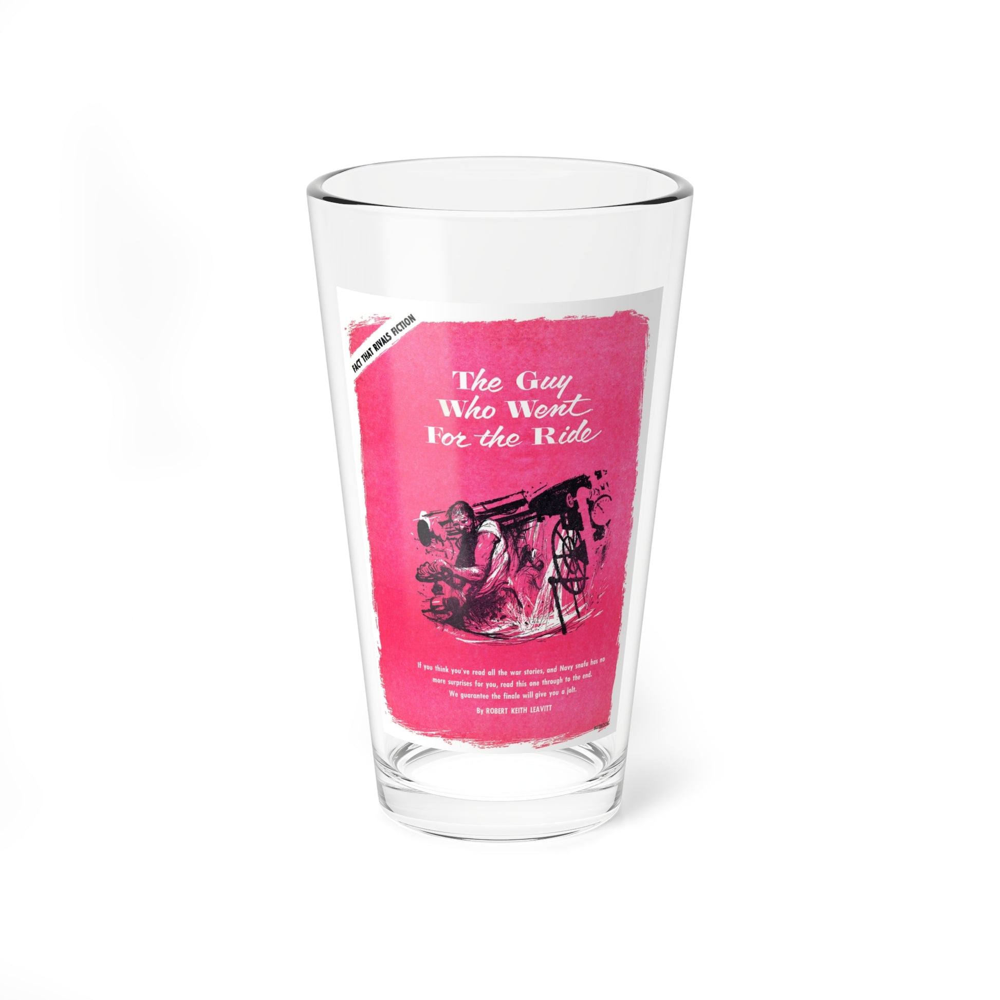 The Guy Who Went For the Ride, Bluebook, February 1954 (Magazine Illustration) Pint Glass 16oz-16oz-Go Mug Yourself