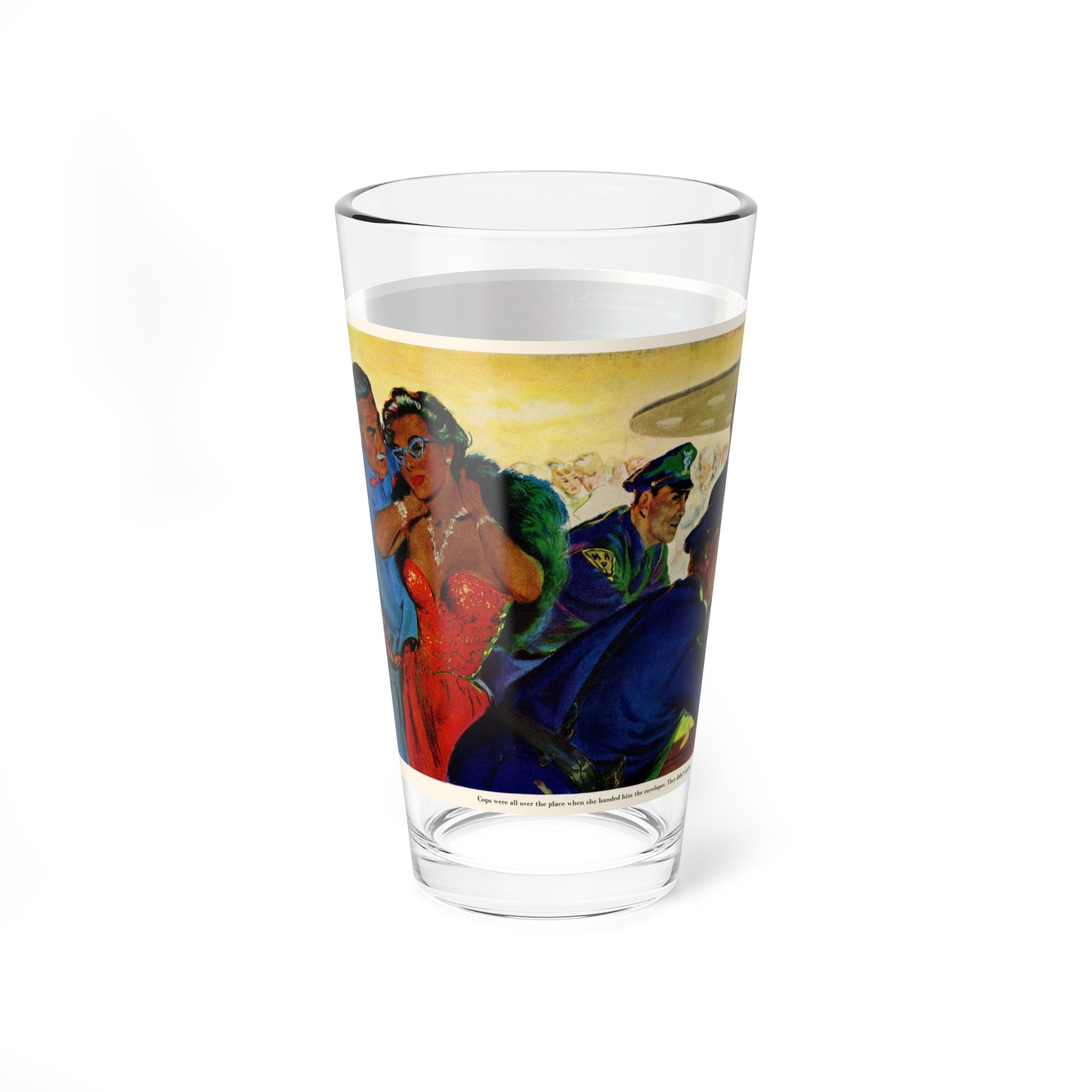 The Handover, 1949 (Magazine Illustration) Pint Glass 16oz-Go Mug Yourself