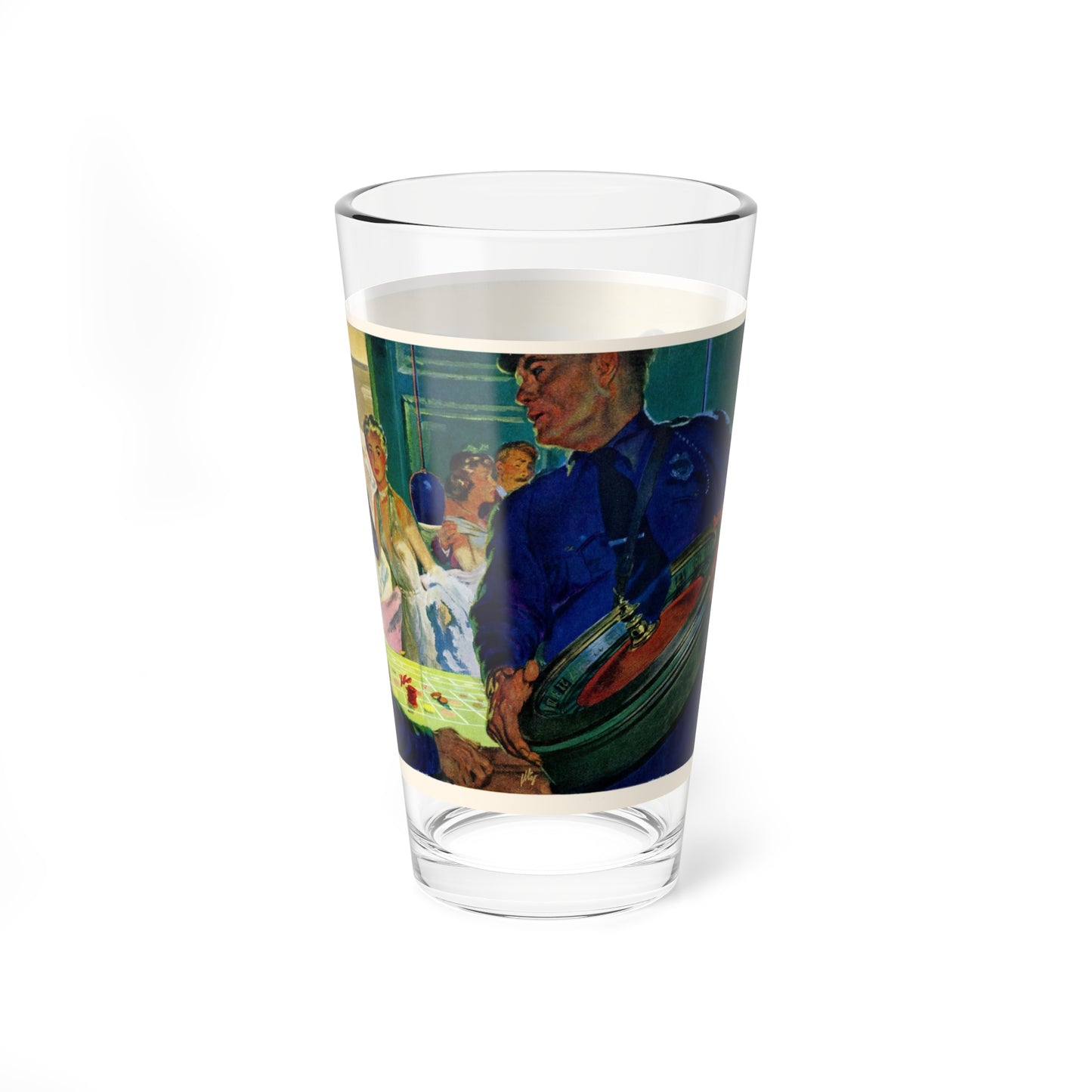 The Handover, 1949 (Magazine Illustration) Pint Glass 16oz-Go Mug Yourself