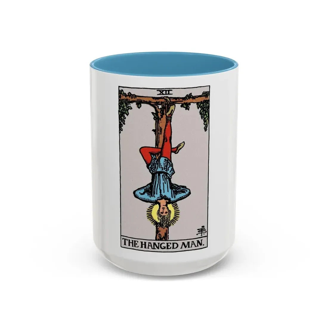 The Hanged Man (Tarot Card) Accent Coffee Mug 15oz Light Blue - Go Mug Yourself