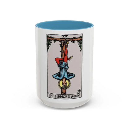 The Hanged Man (Tarot Card) Accent Coffee Mug 15oz Light Blue - Go Mug Yourself