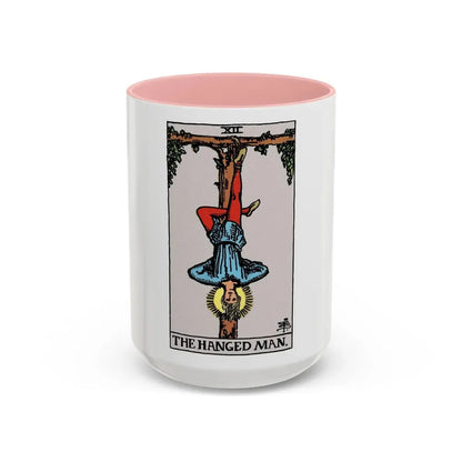 The Hanged Man (Tarot Card) Accent Coffee Mug 15oz Pink - Go Mug Yourself
