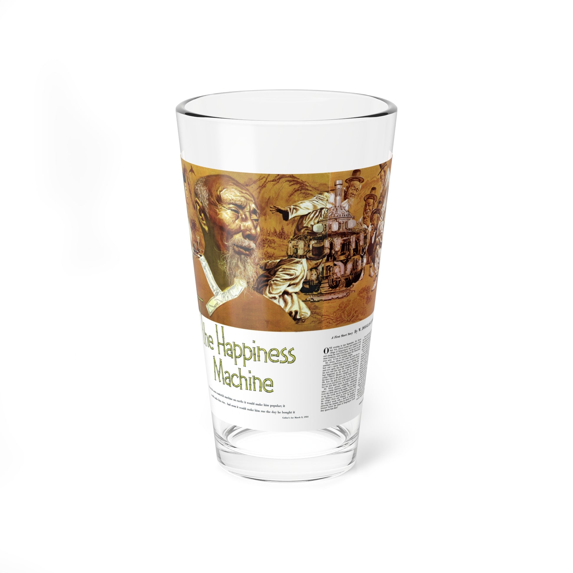 The Happiness Machine, Collier's, March 5, 1954 (Magazine Illustration) Pint Glass 16oz-16oz-Go Mug Yourself