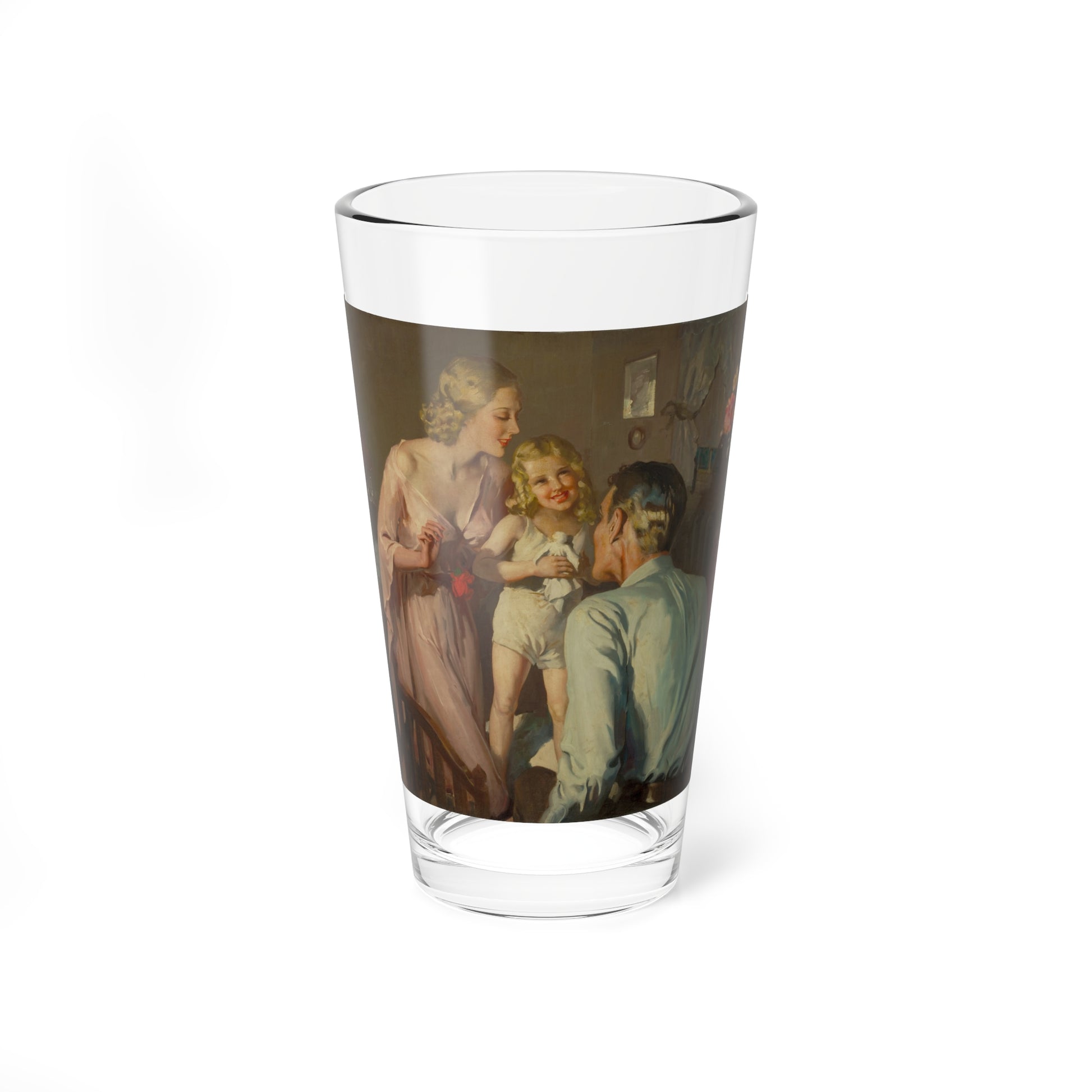 The Happy Family (Magazine Illustration) Pint Glass 16oz-16oz-Go Mug Yourself