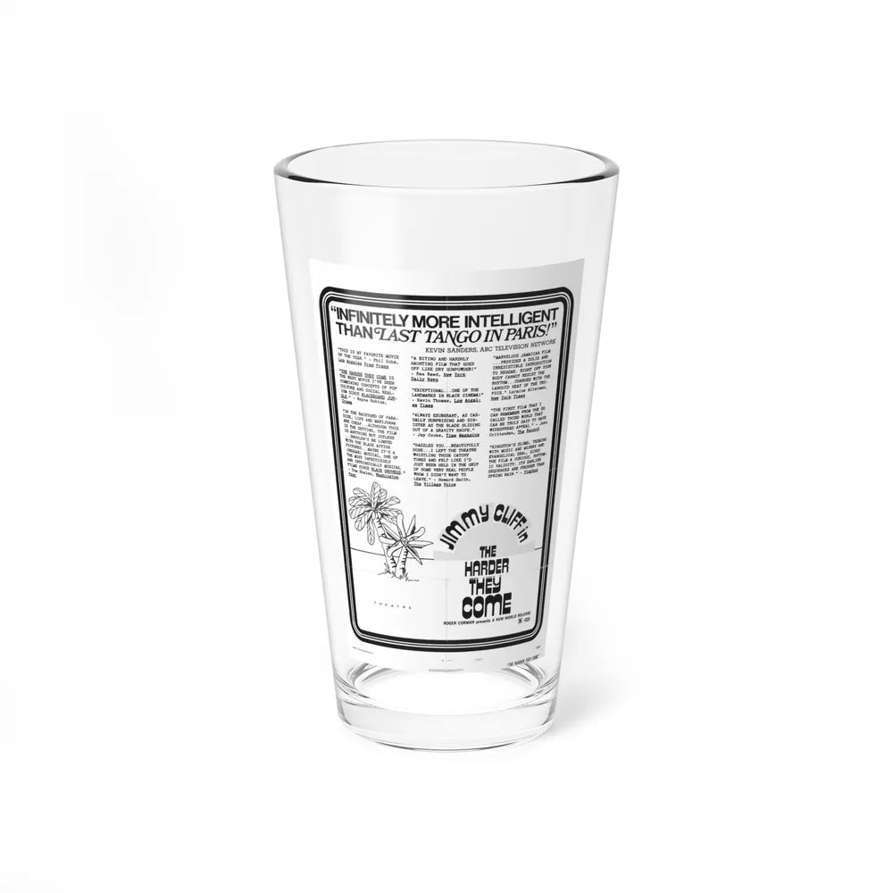 THE HARDER THEY COME (TEASER) 1972 Movie Poster - Pint Glass 16oz-16oz-Go Mug Yourself