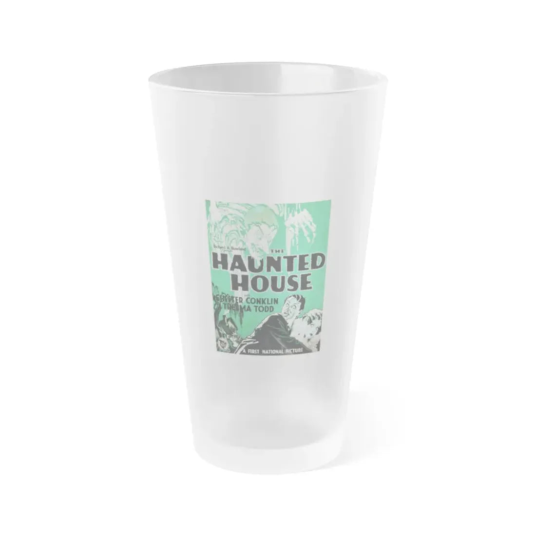 THE HAUNTED HOUSE 1928 Movie Poster - Frosted Pint Glass 16oz Default Title - Go Mug Yourself