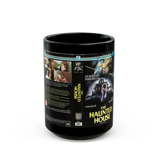 THE HAUNTED HOUSE (VHS COVER) - Black Coffee Mug 15oz - Go Mug Yourself