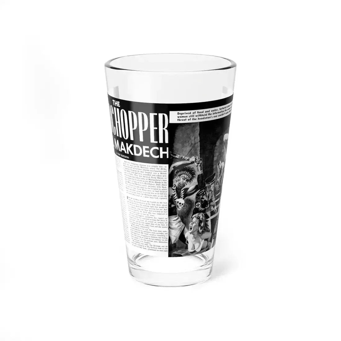 The Headchopper Of El Makdech, Man's Daring, November 1962 (Magazine Illustration) Pint Glass 16oz 16oz - Go Mug Yourself