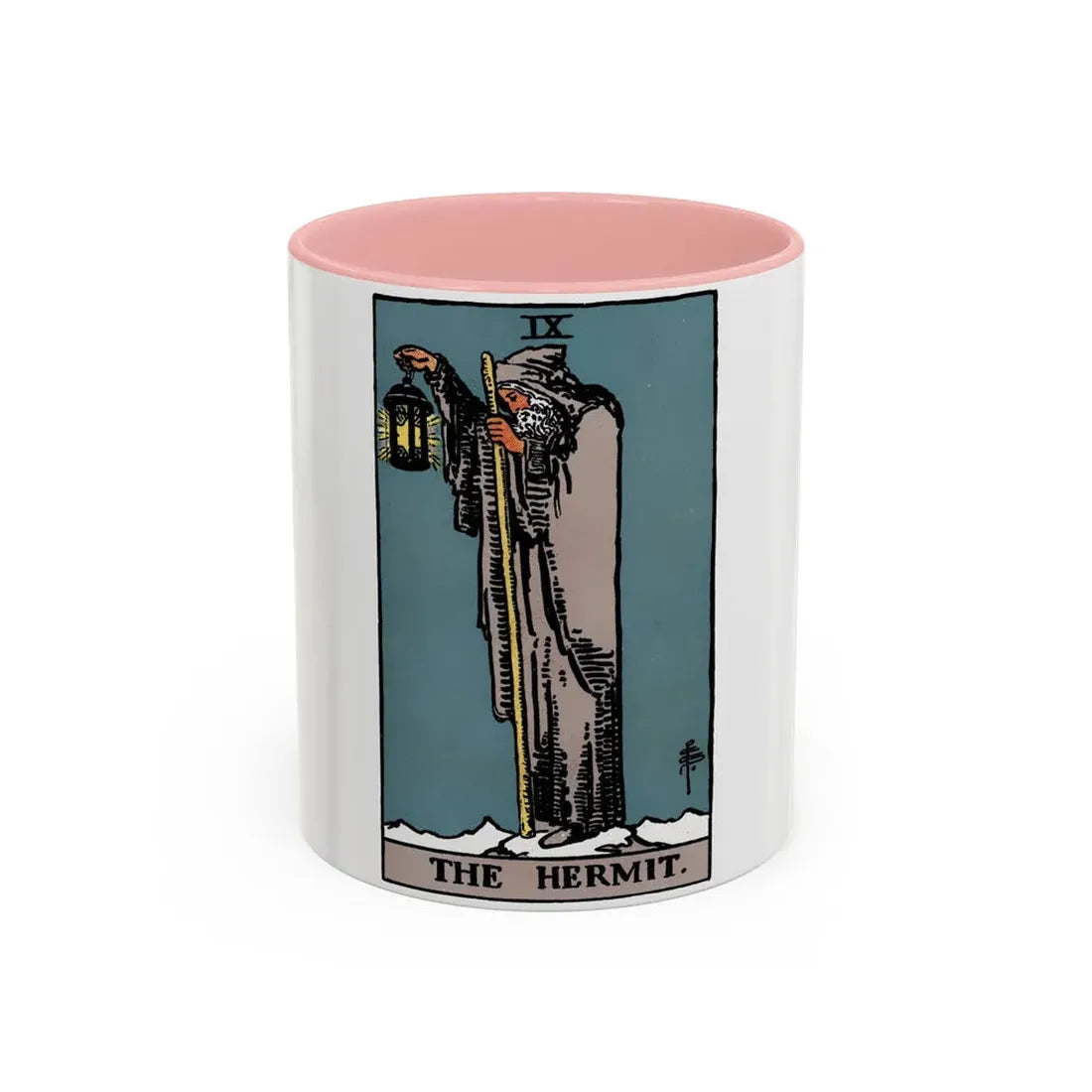 The Hermit (Tarot Card) Accent Coffee Mug 11oz Pink - Go Mug Yourself