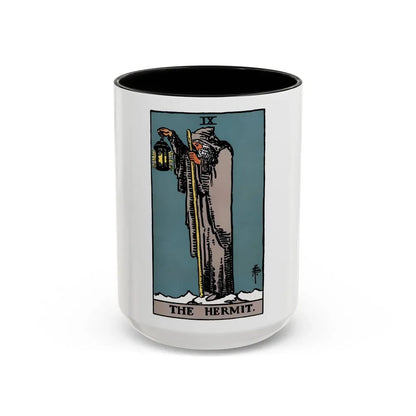 The Hermit (Tarot Card) Accent Coffee Mug 15oz Black - Go Mug Yourself
