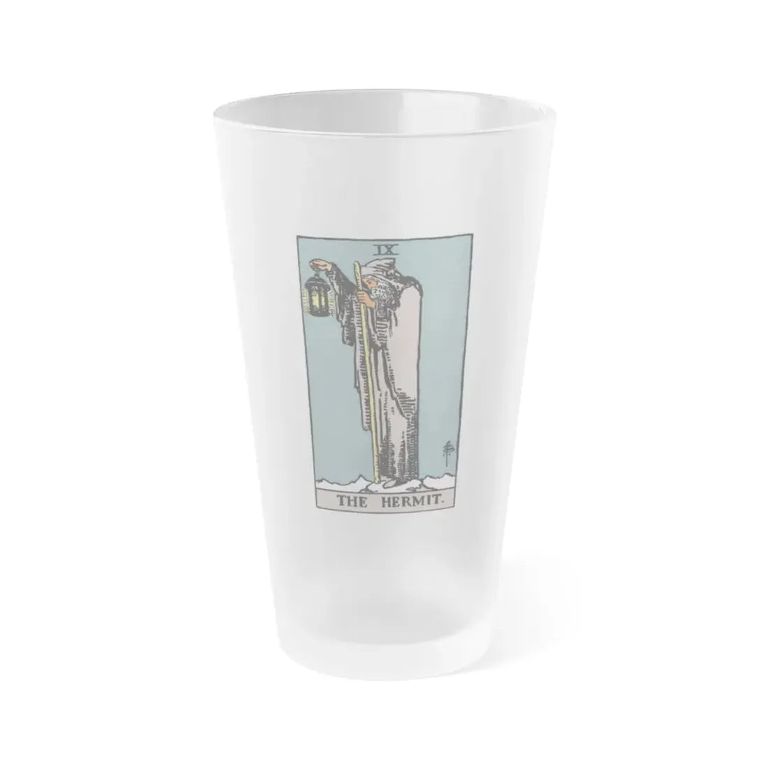 The Hermit (Tarot Card) Frosted Pint Glass 16oz Default Title - Go Mug Yourself
