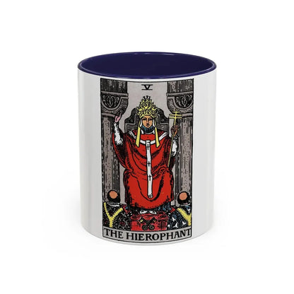 The Hierophant (Tarot Card) Accent Coffee Mug 11oz Navy - Go Mug Yourself