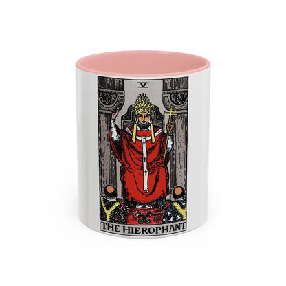 The Hierophant (Tarot Card) Accent Coffee Mug 11oz Pink - Go Mug Yourself