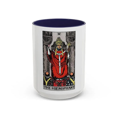 The Hierophant (Tarot Card) Accent Coffee Mug 15oz Navy - Go Mug Yourself