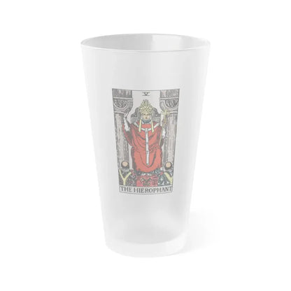The Hierophant (Tarot Card) Frosted Pint Glass 16oz Default Title - Go Mug Yourself