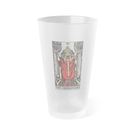 The Hierophant (Tarot Card) Frosted Pint Glass 16oz Default Title - Go Mug Yourself
