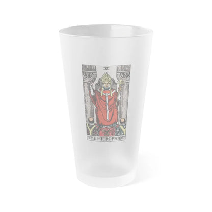 The Hierophant (Tarot Card) Frosted Pint Glass 16oz-Go Mug Yourself