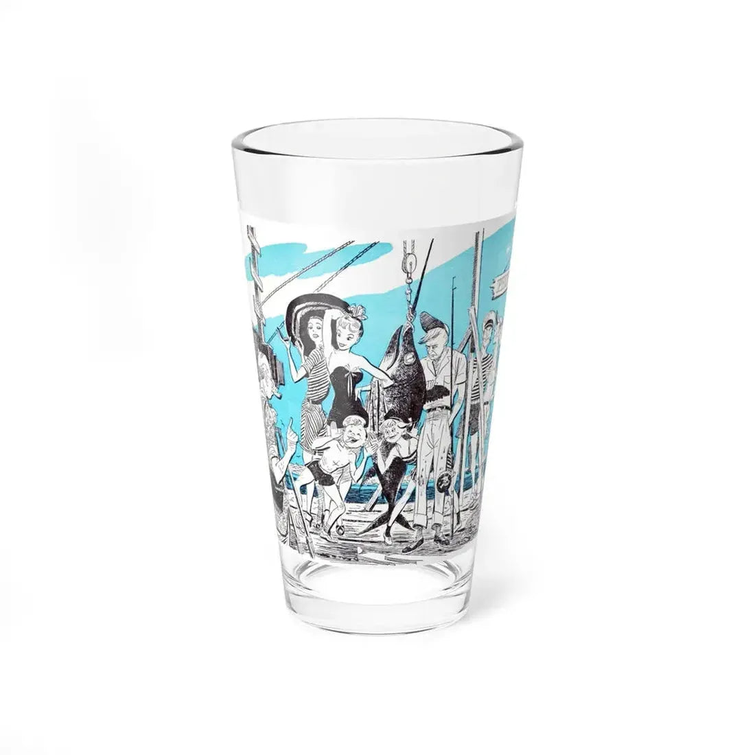 The High Cost of Swordfish, Bluebook, March 1953 (Magazine Illustration) Pint Glass 16oz 16oz - Go Mug Yourself