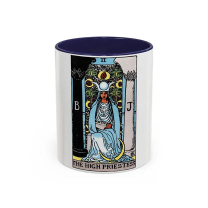 The High Priestess (Tarot Card) Accent Coffee Mug 11oz Navy - Go Mug Yourself