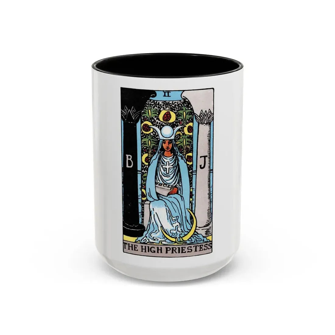 The High Priestess (Tarot Card) Accent Coffee Mug 15oz Black - Go Mug Yourself
