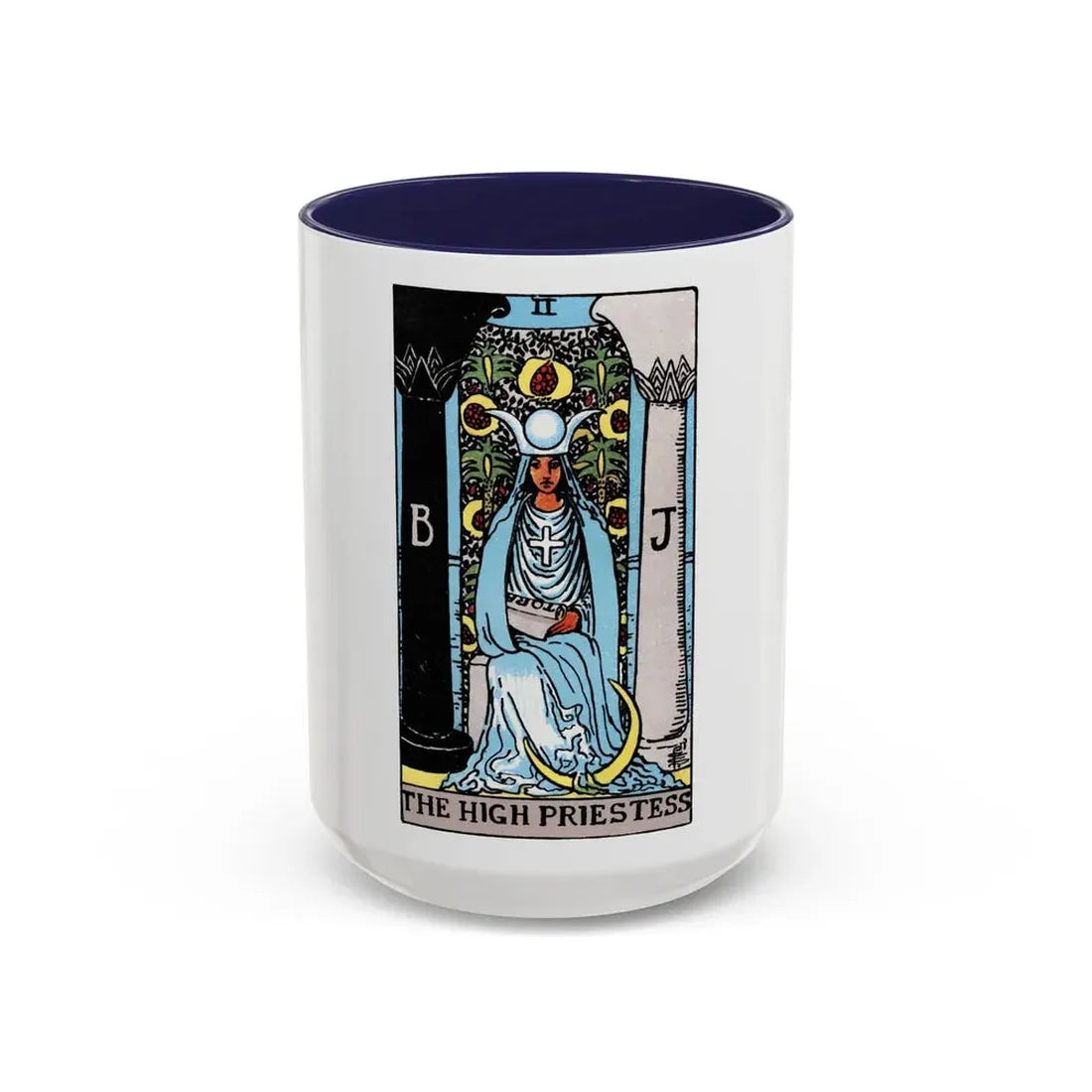 The High Priestess (Tarot Card) Accent Coffee Mug 15oz Navy - Go Mug Yourself
